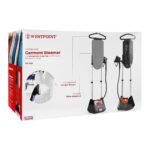 Shop Westpoint WF-1159 Professional Garment Steamer – 2600W, 40g/min steam throw, 2.2L tank, built-in ironing board, fast 40-sec heat-up, and dual support design.