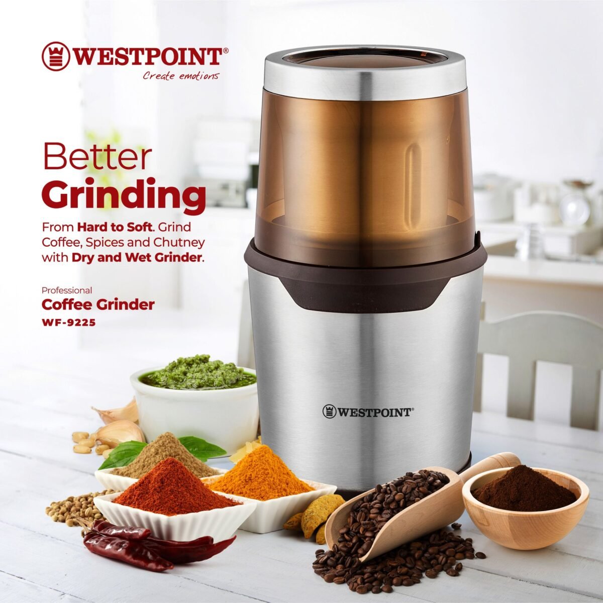 Professional Dry/Wet Grinder WF-9225